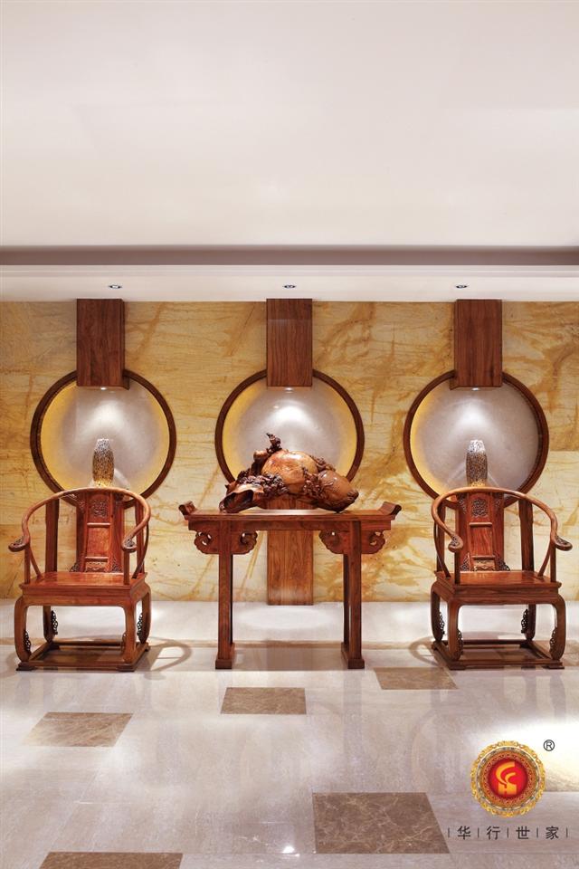 刺猬紫檀皇宮椅3件套