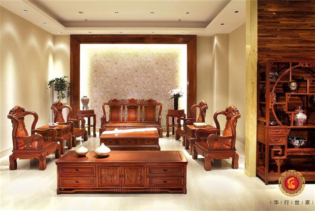 巴花金鳳凰沙發10件套+如意地柜