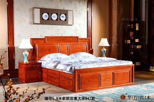 緬花1.8米新款如意大床