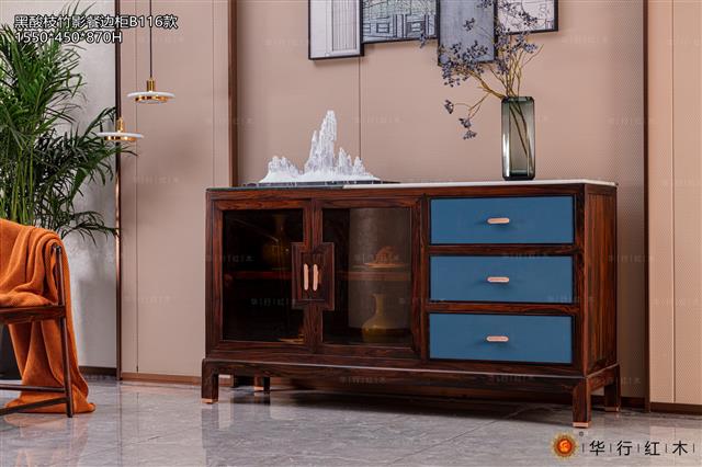 黑酸枝竹影餐邊柜B116款