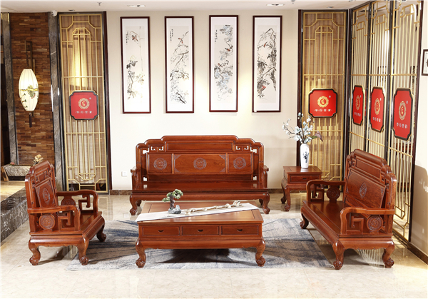 華行紅木巴花國色天香沙發