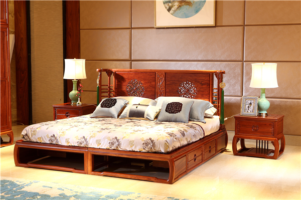 華行紅木巴花煙柳畫橋大床